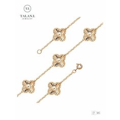 Браслет TALANT, красное золото, 585 проба, длина 17 см., золотистый Талант