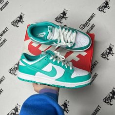 Кроссовки NIKE Dunk Low Retro, размер 42,5 eu / 9 US / 27 см, бирюзовый/белый