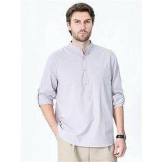 Рубашка Uniqlo Весна-лето 2025, размер 3XL, светло-серый