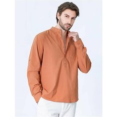 Рубашка Uniqlo Весна-лето 2025, размер 3XL, оранжевый