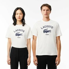 Футболка LACOSTE, размер XS, белый/белый