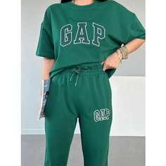 Костюм спортивный , размер 46-48, зелeный Нет бренда