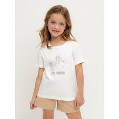 Футболка crockid КР 302752-1/сахар к567, размер 72/140, белый