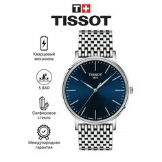 Наручные часы TISSOT, синий, серебряный