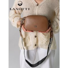 Сумка кросс-боди LANOTTI, фактура зернистая, бежевый