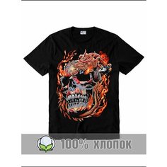 Футболка RexTex Черепа, размер 52, черный