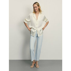 Джинсы Zarina straight cropped, размер S (RU 44)/170, голубой
