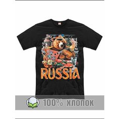 Футболка RexTex Россия, размер 50, черный