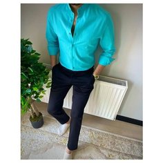 Рубашка SKOS Fashion, размер 2XL, бирюзовый