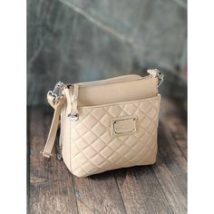 Сумка кросс-боди BAG irafrail, фактура матовая, стеганая, пудра