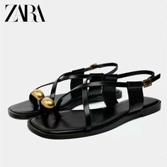 Босоножки Сандалии Zara, размер 42, black Нет бренда