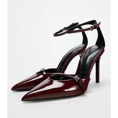 Босоножки Сандалии Zara, размер 36, темно-бордовый Нет бренда