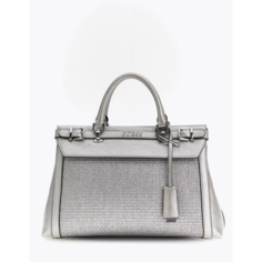 Сумка тоут GUESS, фактура зернистая, серебристый