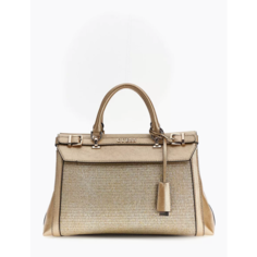 Сумка тоут GUESS, фактура зернистая, золотистый