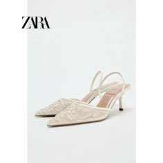 Босоножки Сандалии Zara, размер 41, white Нет бренда