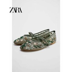 Балетки Балетки Zara, размер 42, салатовый Нет бренда