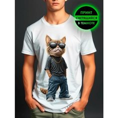 Футболка Romax Tex Кот, размер 54, белый