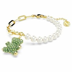 Браслет-цепочка SWAROVSKI, кристаллы Swarovski, размер 18.5 см, золотистый, зеленый