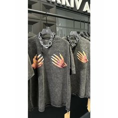 Футболка, размер 42-50, серый, черный Kolchanstore