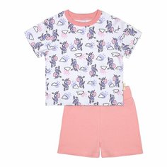 Пижама Sofi De MarkO Summer, размер 98-104, белый/розовый/желтый