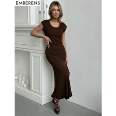 Платье EMBERENS Весна-лето 2025, размер M, коричневый