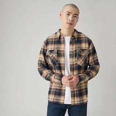 Рубашка Levis Базовая коллекция, размер S, синий/коричневый Levis®