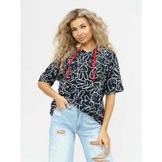 Футболка LOVETEX.STORE, размер 52, черный/черный