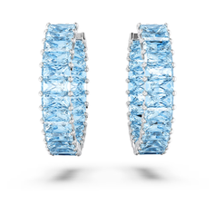 Серьги двусторонние, кристаллы Swarovski, синий Нет бренда