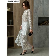 Платье EMBERENS Весна-лето 2025, размер L, бело-черный