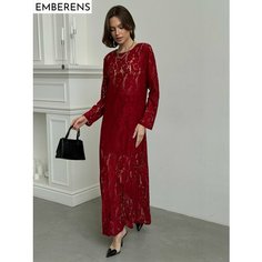Платье EMBERENS Весна-лето 2025, размер L, бордовый