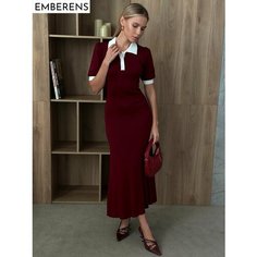 Платье EMBERENS Весна-лето 2025, размер M, бордовый