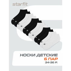 Носки Starfit Весна-лето 2025, 6 пар, размер 34/36, белый/черный