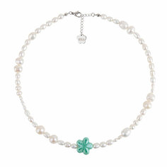 Колье Hola Jewelry, керамика, длина 40 см, зелeный