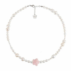 Колье Hola Jewelry, керамика, длина 40 см, розовый