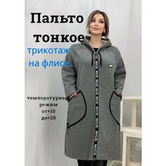 Пальто, размер 7XL размер 58, серый Lmdy
