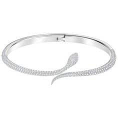Жесткий браслет SWAROVSKI, кристаллы Swarovski, серебристый