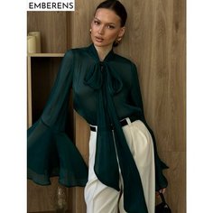Блуза EMBERENS Весна-лето 2025, размер 46, зелeный