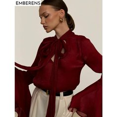 Блуза EMBERENS Весна-лето 2025, размер 50, темно-красный