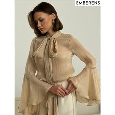 Блуза EMBERENS Весна-лето 2025, размер 50, бежевый