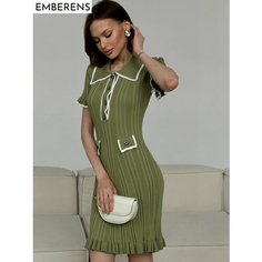 Платье EMBERENS Весна-лето 2025, размер L, зелeный