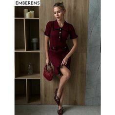 Платье EMBERENS Весна-лето 2025, размер M, бордовый