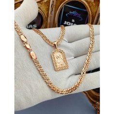 Комплект бижутерии FJ Fallon Jewelry: цепь, фианит, размер колье/цепочки 50 см, розовое золото