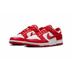 Кроссовки NIKE Dunk Low, размер 39, красный/белый