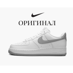 Кроссовки NIKE Air Force 1 07, полнота B (US)/ на среднюю стопу, размер 41EU/26CM, белый, серый