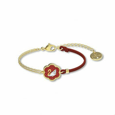 Браслет-цепочка SWAROVSKI, кристаллы Swarovski, размер 24 см, белый, красный, золотистый