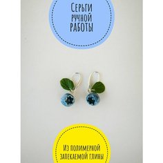 Серьги, размер 25 мм, темно-синий Нет бренда