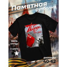 Футболка подарочная мужская черная с принтом 9 мая День Победы 80 лет Победа, размер 3XL, черный Dari