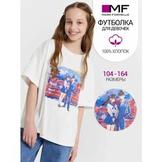 Футболка MARK FORMELLE для девочек, размер 122/60, белый