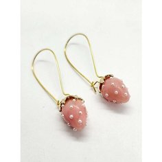 Серьги ( Verba ), размер 55 мм, розовый/золотой