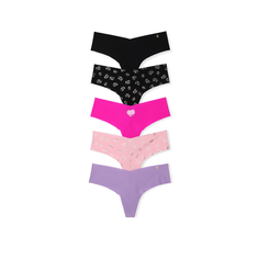 Трусы Victorias Secret, комплект из 5 шт., размер XS, мультиколор